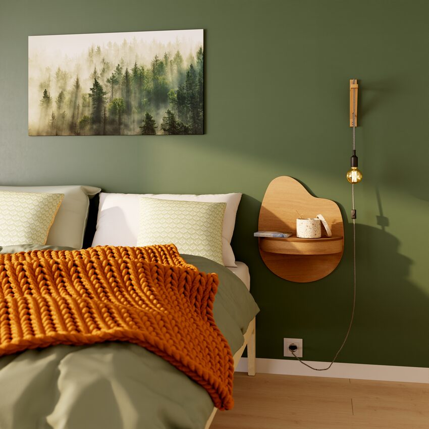 4murs déco chambre vert forêt