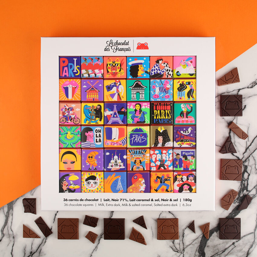 Coffret de 36 carrés de chocolat PARIS