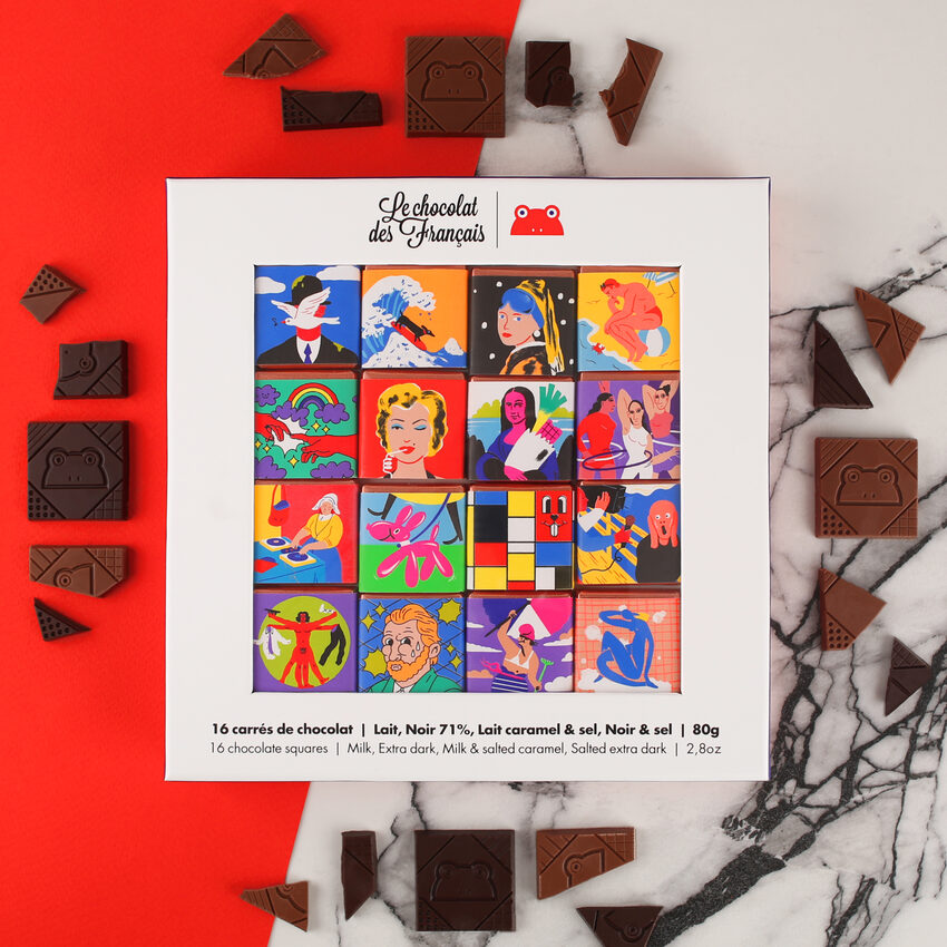 Coffret de 16 carrés de chocolat ART