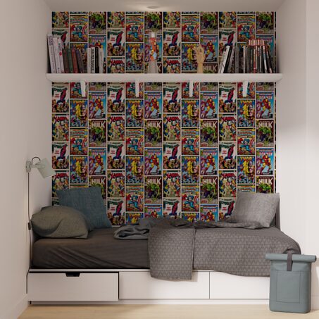 Papier peint HEROS MARVEL coloris multicolore