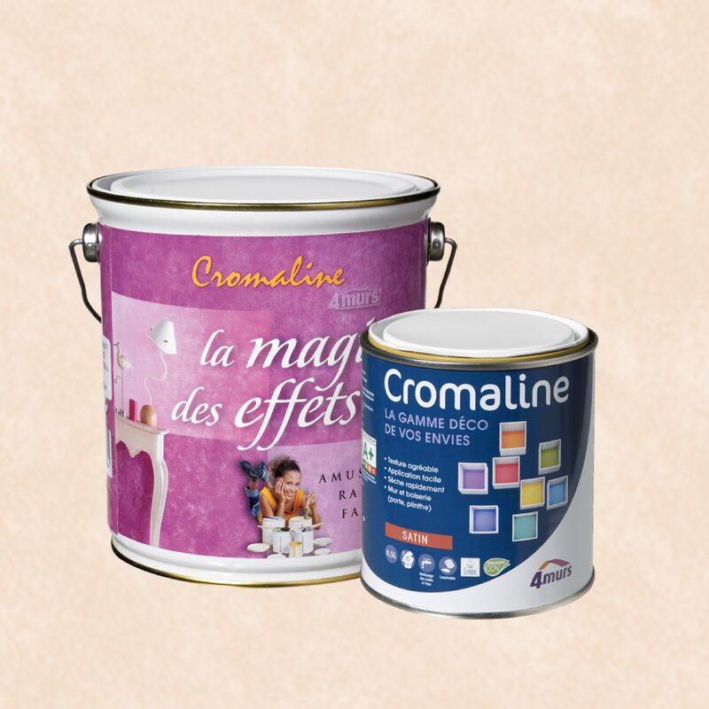 Peinture Finition MAGIE DES EFFETS Acrylique sable clair Satiné 0,5 L Cromaline + Primaire gel incolore Satiné 1,5 L