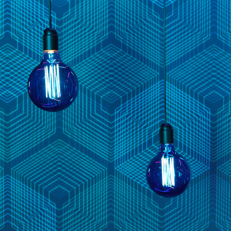 Ampoule FILAMENT GLOBE 40W E27 12,5 cm coloris bleu 16 x 12,5 cm