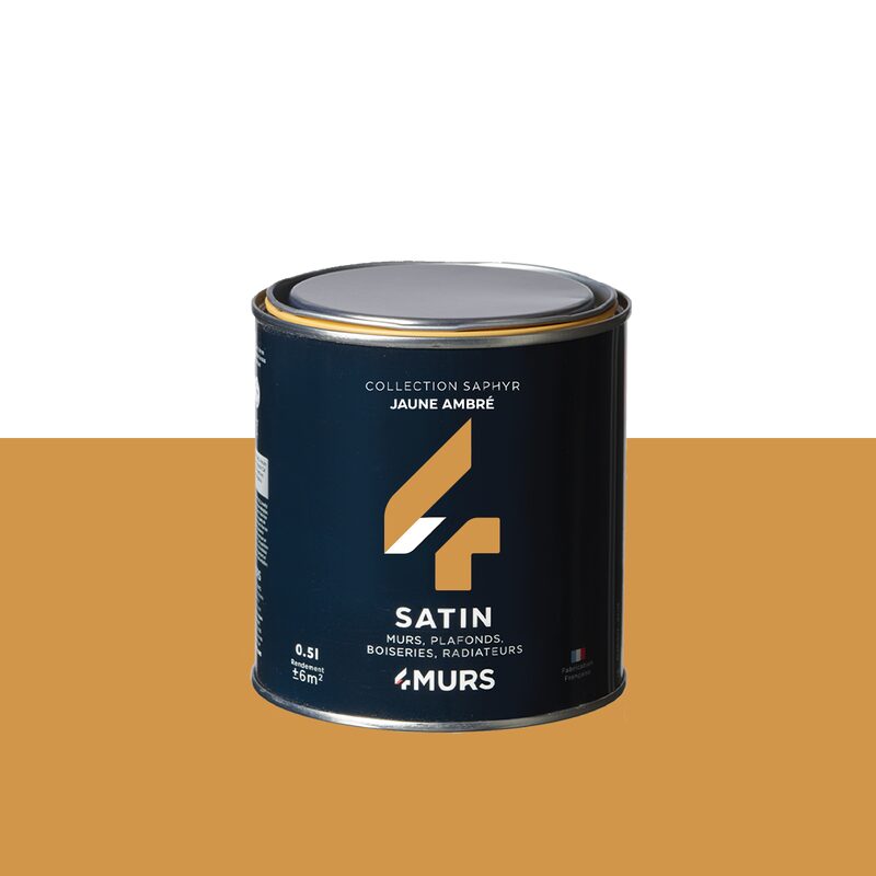 Peinture SAPHYR Alkyde jaune ambré Satiné 0,5 L