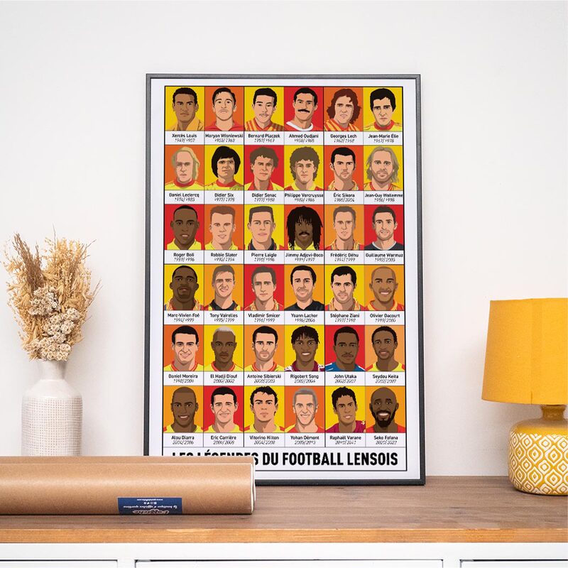 Affiche LES LÉGENDES DU FOOTBALL LENSOIS 40 x 60 cm