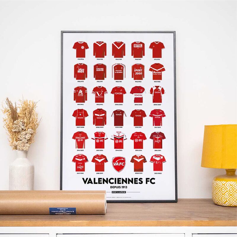 Affiche VAFC MAILLOTS HISTORIQUES 40 x 60 cm