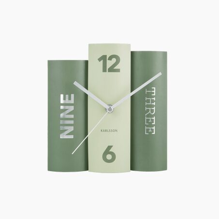 Present Time Horloge à poser BOOK coloris vert