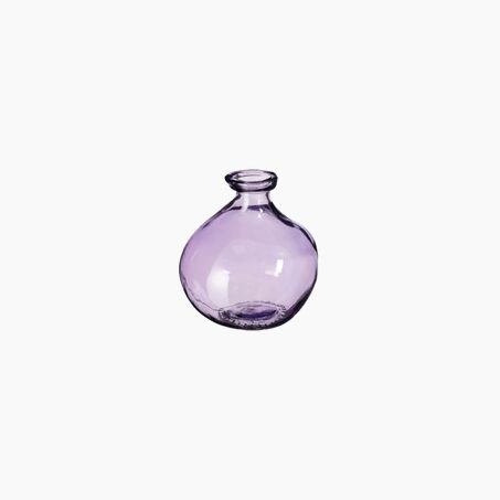 Vase dame-jeanne PINTO coloris mauve hauteur 18 cm