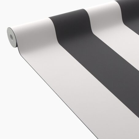 4MURS Papier peint vinyle PODIUM STRIPE noir et blanc