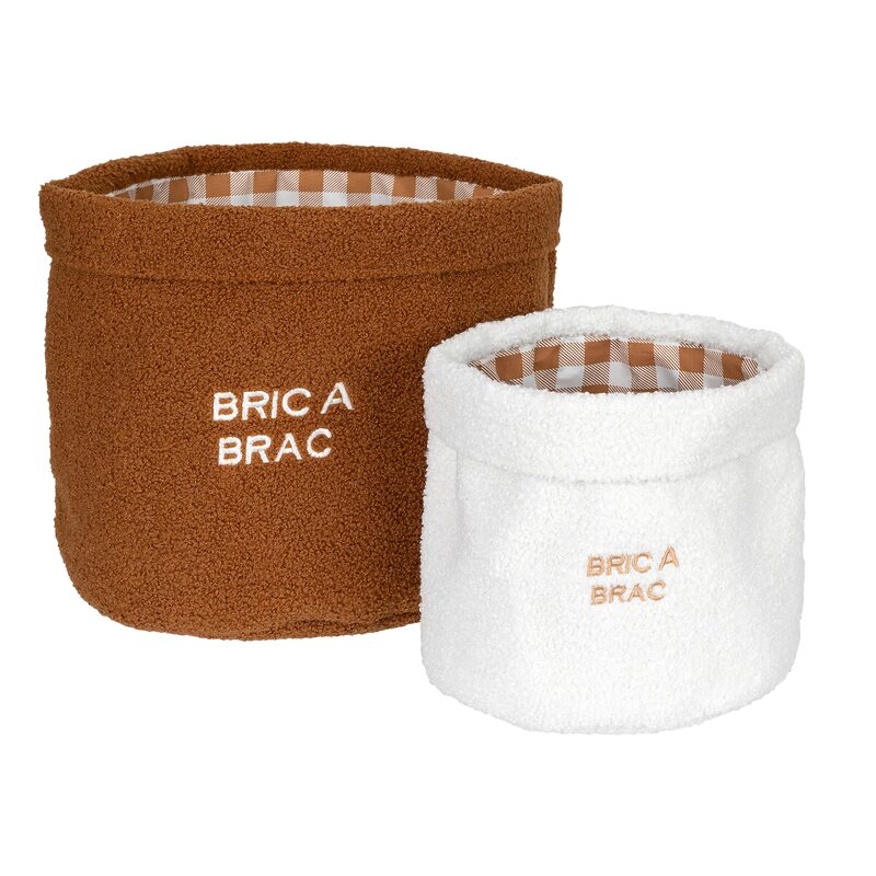 Panier BRIC A BRAC coloris terracotta & blanc