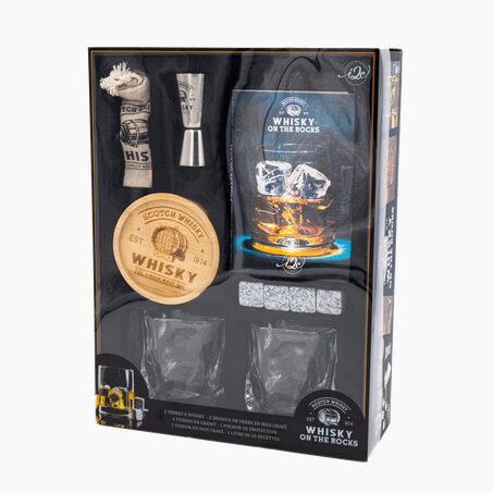 Coffret shooters WHISKY ON THE ROCKS coloris noir