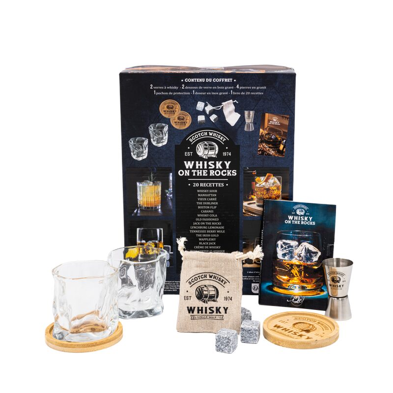 Coffret shooters WHISKY ON THE ROCKS coloris noir