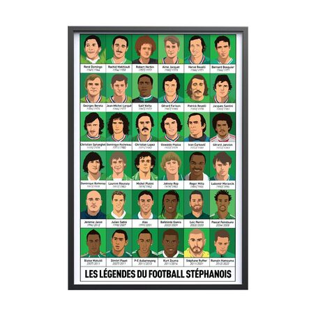 Sport à l' Affiche LES LÉGENDES DU FOOT STÉPHANOIS 40 x 60 cm