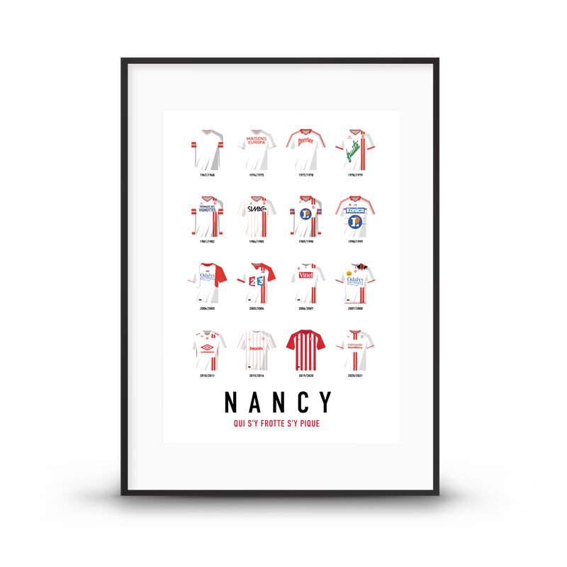 Affiche ASNL MAILLOTS HISTORIQUES 40 x 60 cm