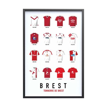 Sport à l' Affiche BRESTOIS MAILLOTS HISTORIQUES 40 x 60 cm