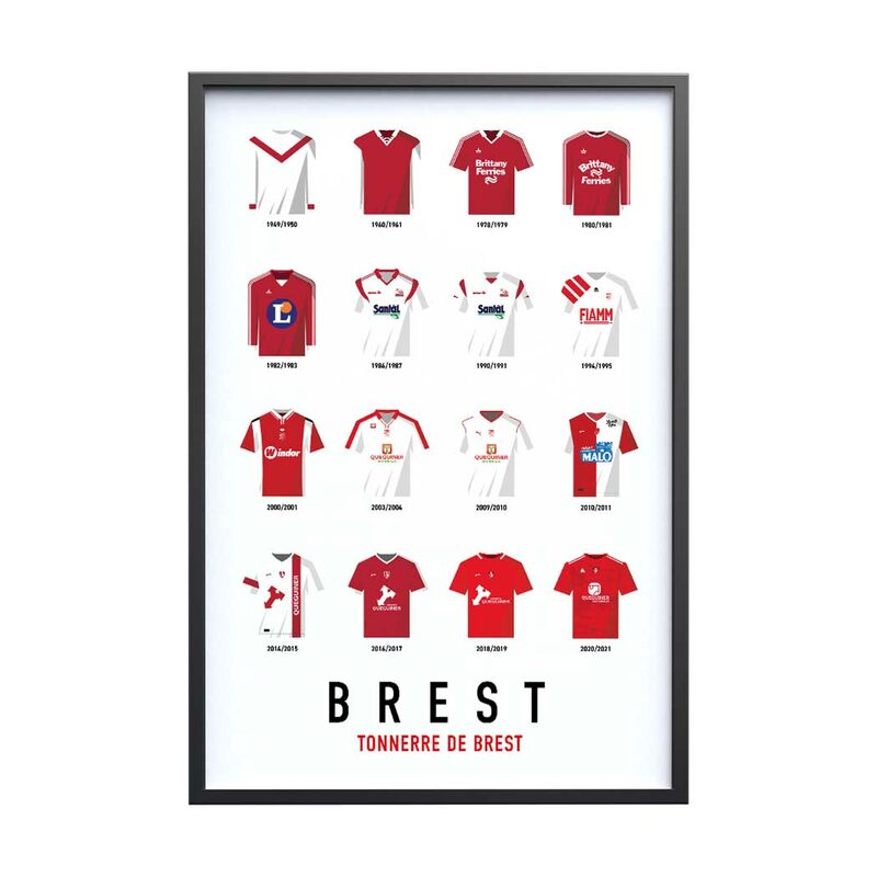 Affiche BRESTOIS MAILLOTS HISTORIQUES 40 x 60 cm