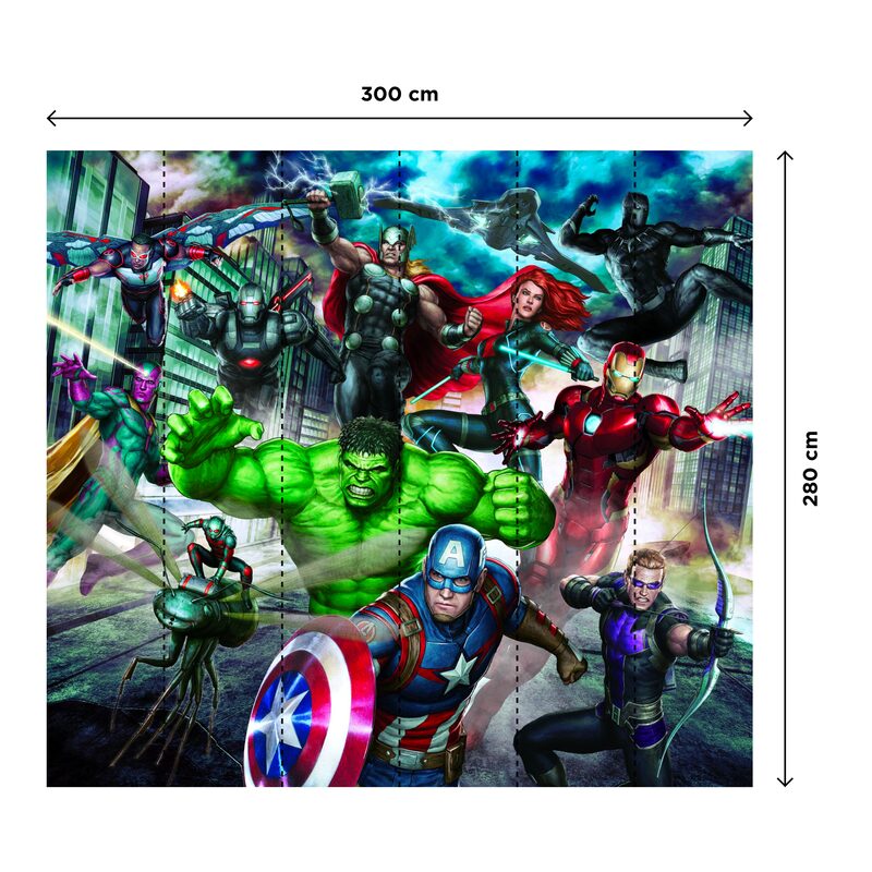 Papier peint panoramique XL MARVEL AVENGERS 300 x 280 cm