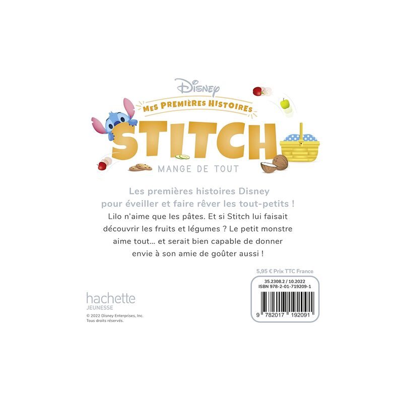 Livre MES PREMIÈRES HISTOIRES - STITCH MANGE DE TOUT