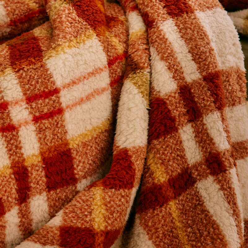 Plaid HAZEL coloris Orange tanné