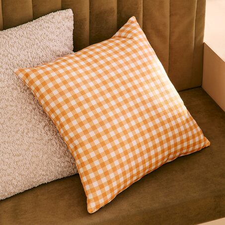 Housse de coussin ELVA coloris orange 40 x 40 cm