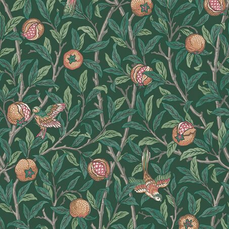 William Morris at Home Papier peint intissé POMEGRANATE Vert foncé