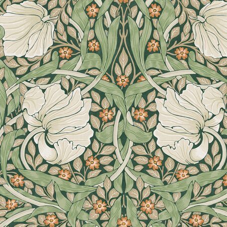 William Morris at Home Papier peint intissé PIMPERNEL vert feuille