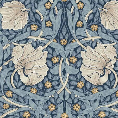 William Morris at Home Papier peint intissé PIMPERNEL bleu marine