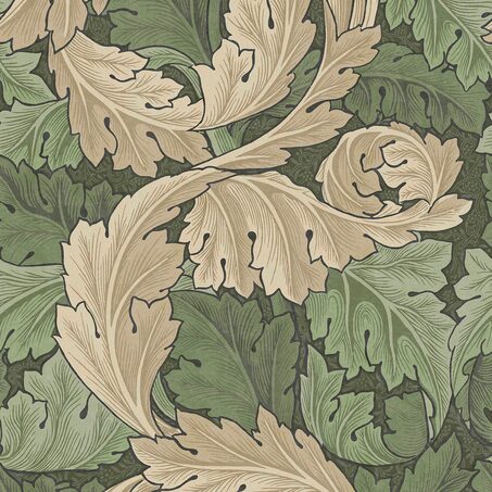 William Morris at Home Papier peint intissé ACANTHUS vert feuille