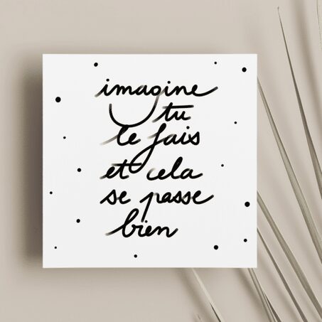 GreenMa Carte IMAGINE TU LE FAIS coloris blanc