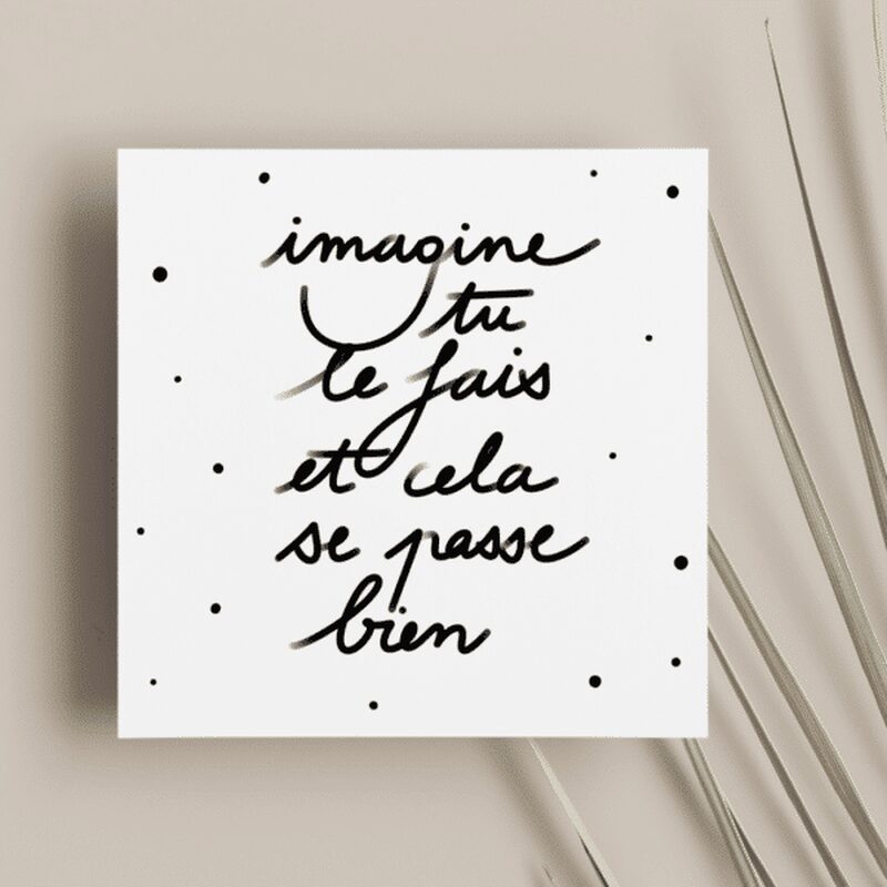 Carte IMAGINE TU LE FAIS coloris blanc