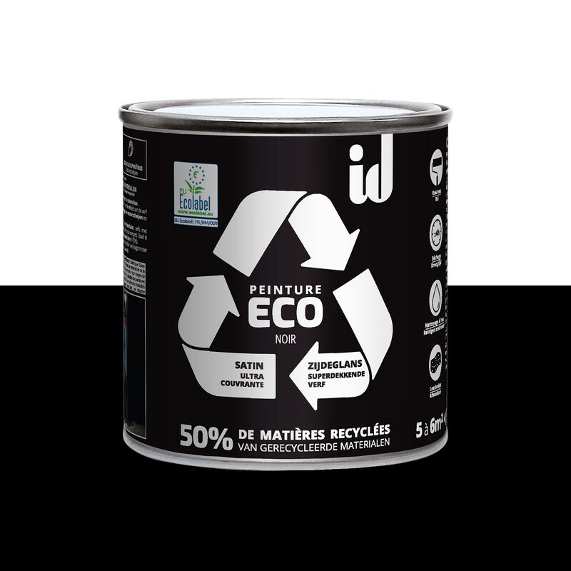 Peinture ECO Acrylique noir Satiné 0,5 L