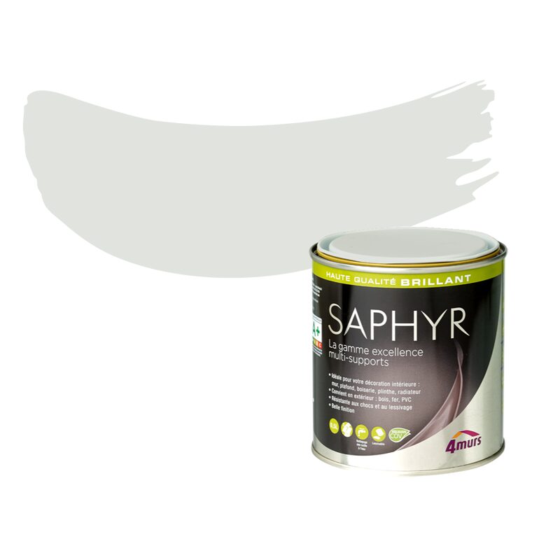 Peinture Finition SAPHYR Alkyde blanc Satiné 0,5 L - 4MURS
