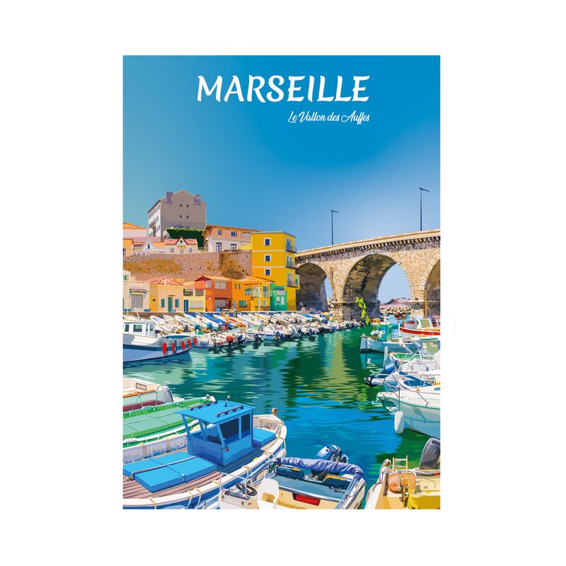 Affiche 50x70 - Le Monde Entier passe par Marseille - Marseille